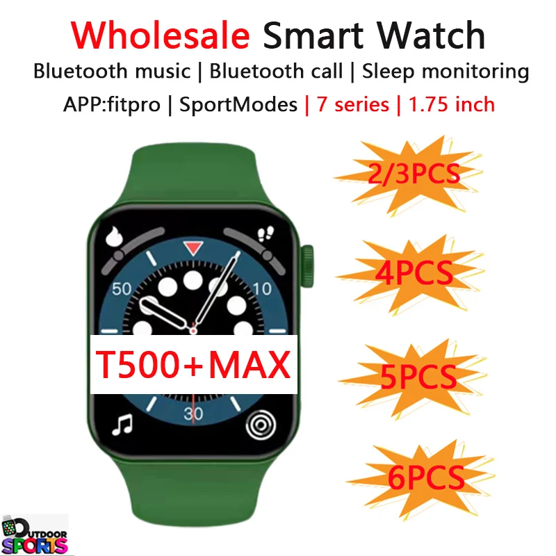 

50/100PCS T500+MAX Smart Watch Men Woman SmartWatch Wholesale Bluetooth Music Heart-rate Dialing Message Reminder pk x8 max