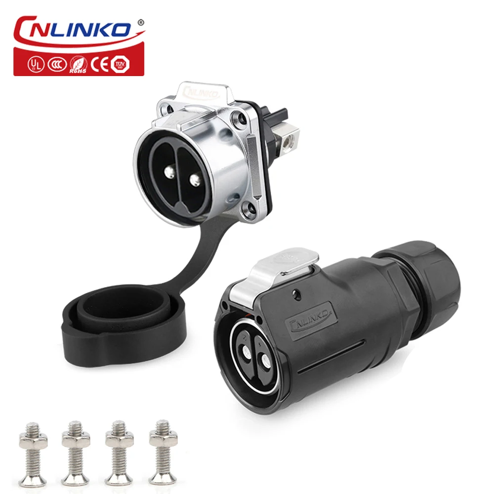 

CNLINKO Female Plug Male Socket M28 2 Pin Connector Quick Electrical Waterproof Automotive Aviation Adapter 13mm² 6AWG 50A