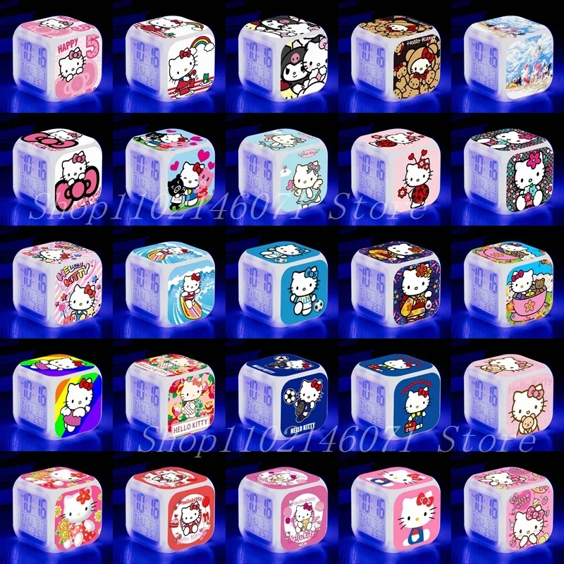 Новинка 2024 часы Sanrio с милым рисунком Hello Kitty и Friends детали детской лампы