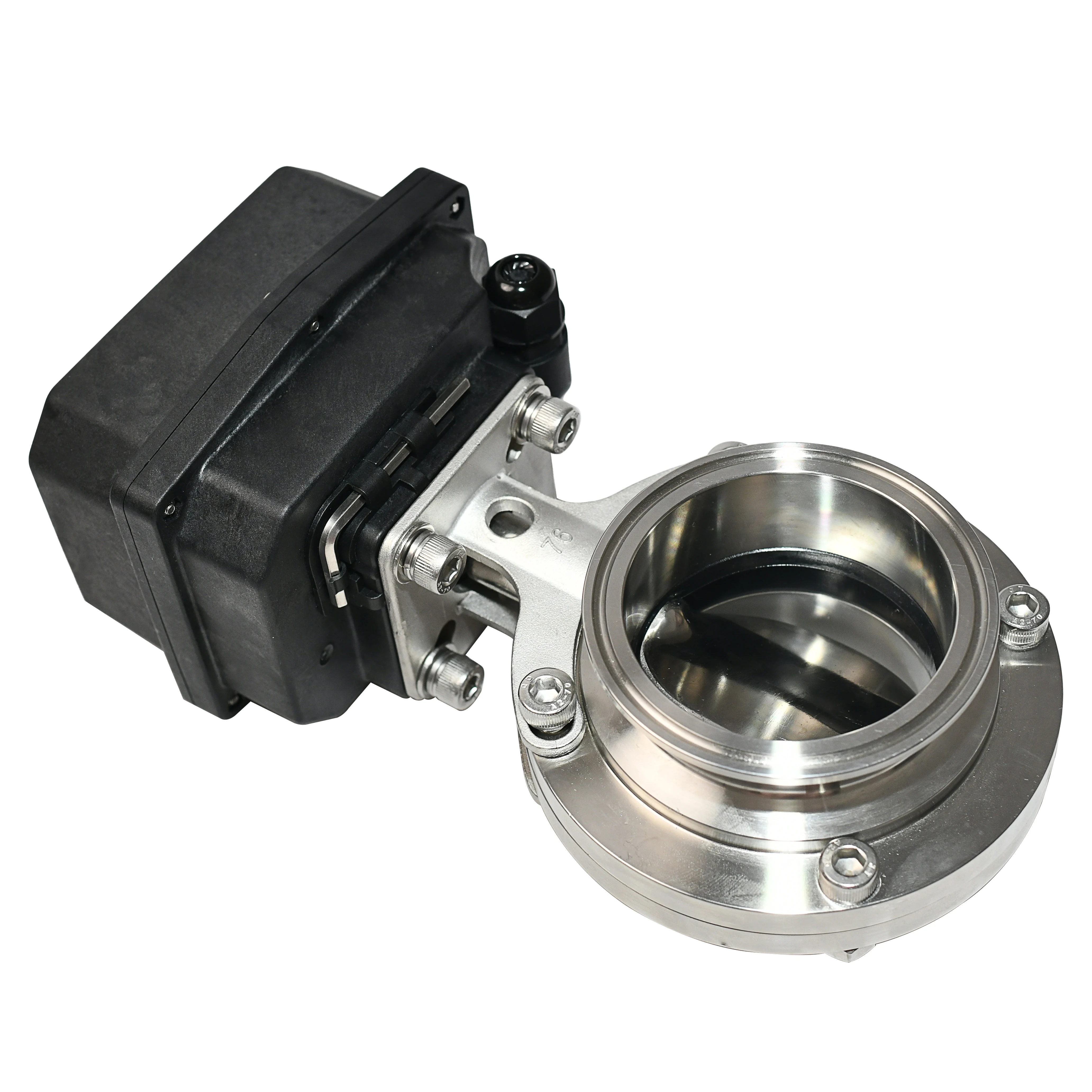Фото A550-M50-SD-B 57 мм, нержавеющая сталь SS304, с тройным зажимом, DC12-24v, Modbus RTU 485, пропорциональный регулирующий дисковый клапан. №5