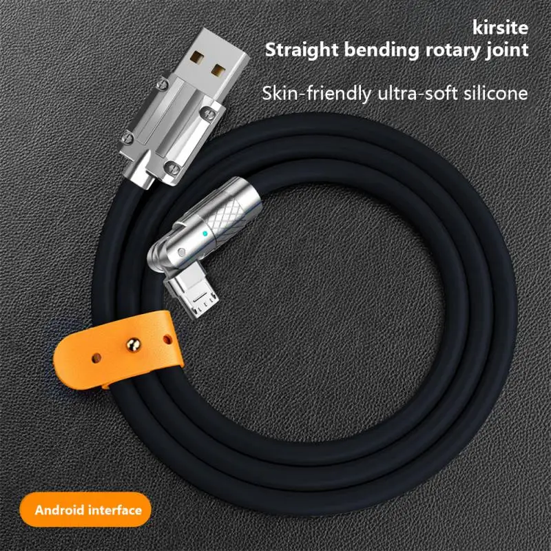 

Universal USB Charger Cord Portable USB Fast Charging Data Cable 120W Zinc Alloy Elbow 180 Degree Rotating Charging Cable