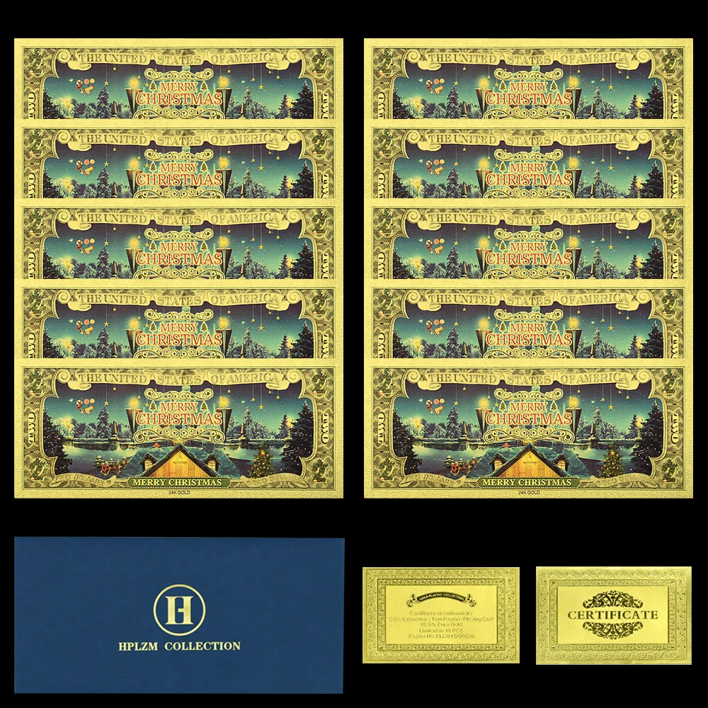 Санта-Клаус Счастливого Рождества американская золотая фольга за 2 доллара