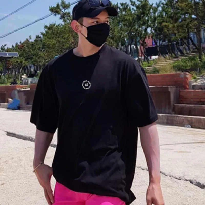 

2022 Fashion Black Cotton Print T-shirt Men Casual Short Sleeve Tees Gym Fitness Tops Male Summer Bodybuilding Training Clothing