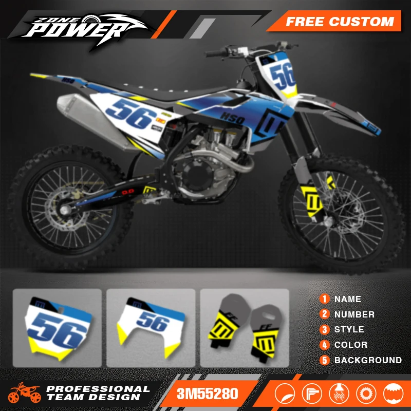

Комплект наклеек с графикой для мотоцикла Powerzone для Husqvarna TE FE 150 200 250 300 350 400 450 2017 2018 2019 TC FC 16-18 114