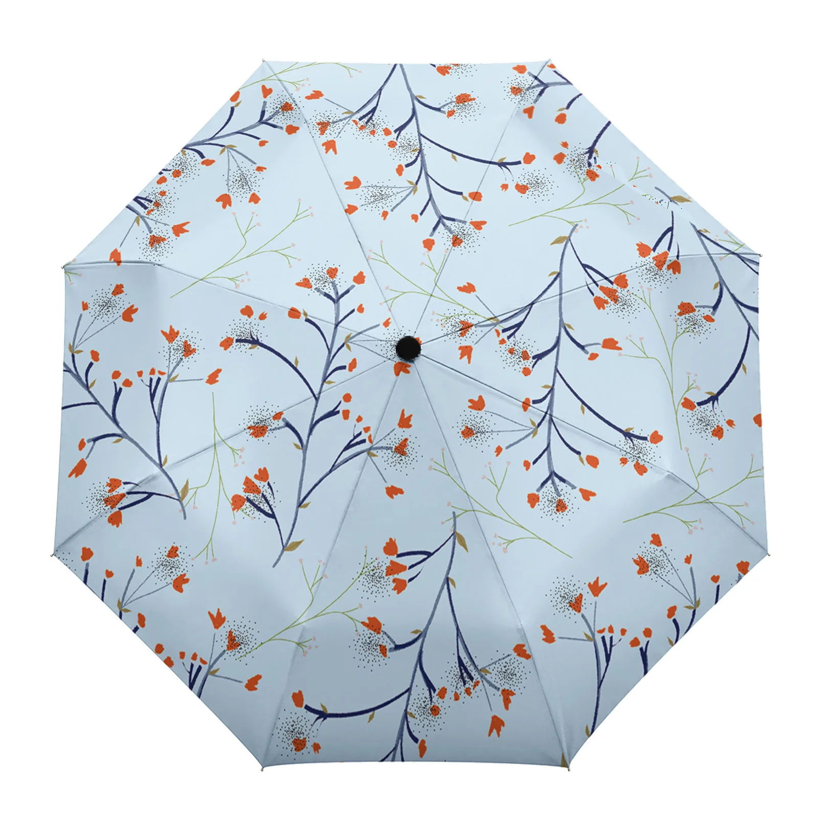 

Pop Art Plant Leaf Floral Flower Parasol Umbrella for Outdoor Automatic Eight Strands Rain Umbrella Adults Shade Umbrellas