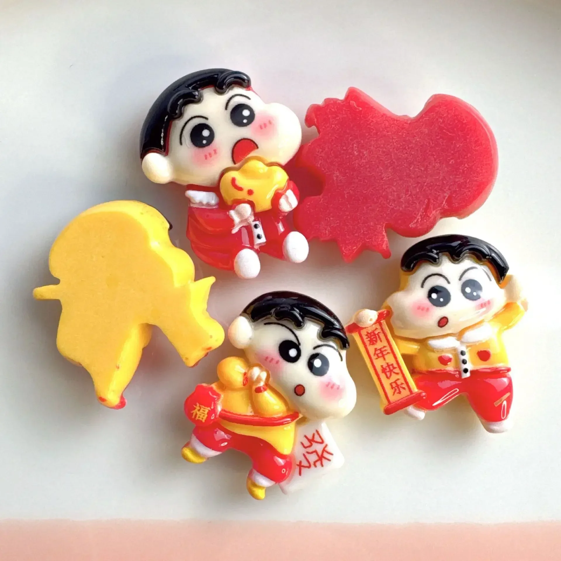 5 шт. милый красный мелок Шин Чан из смолы с плоской задней частью принадлежности