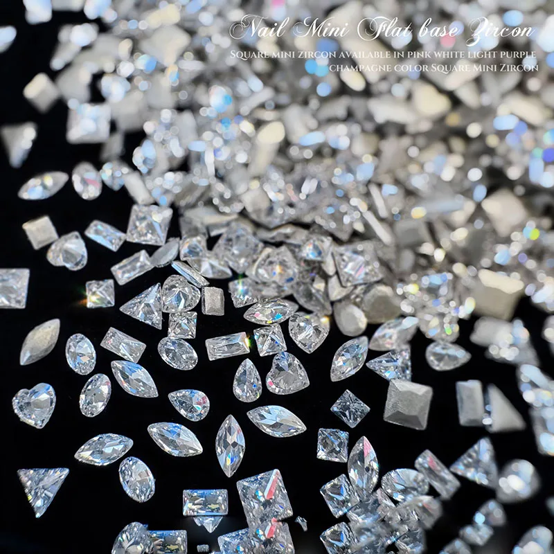 Смешанные Мини-бусины для дизайна ногтей с плоским дном 50 шт.