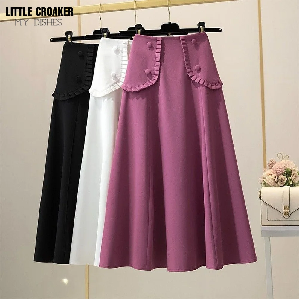 

Юбка женская шифоновая средней длины с высокой талией и карманами