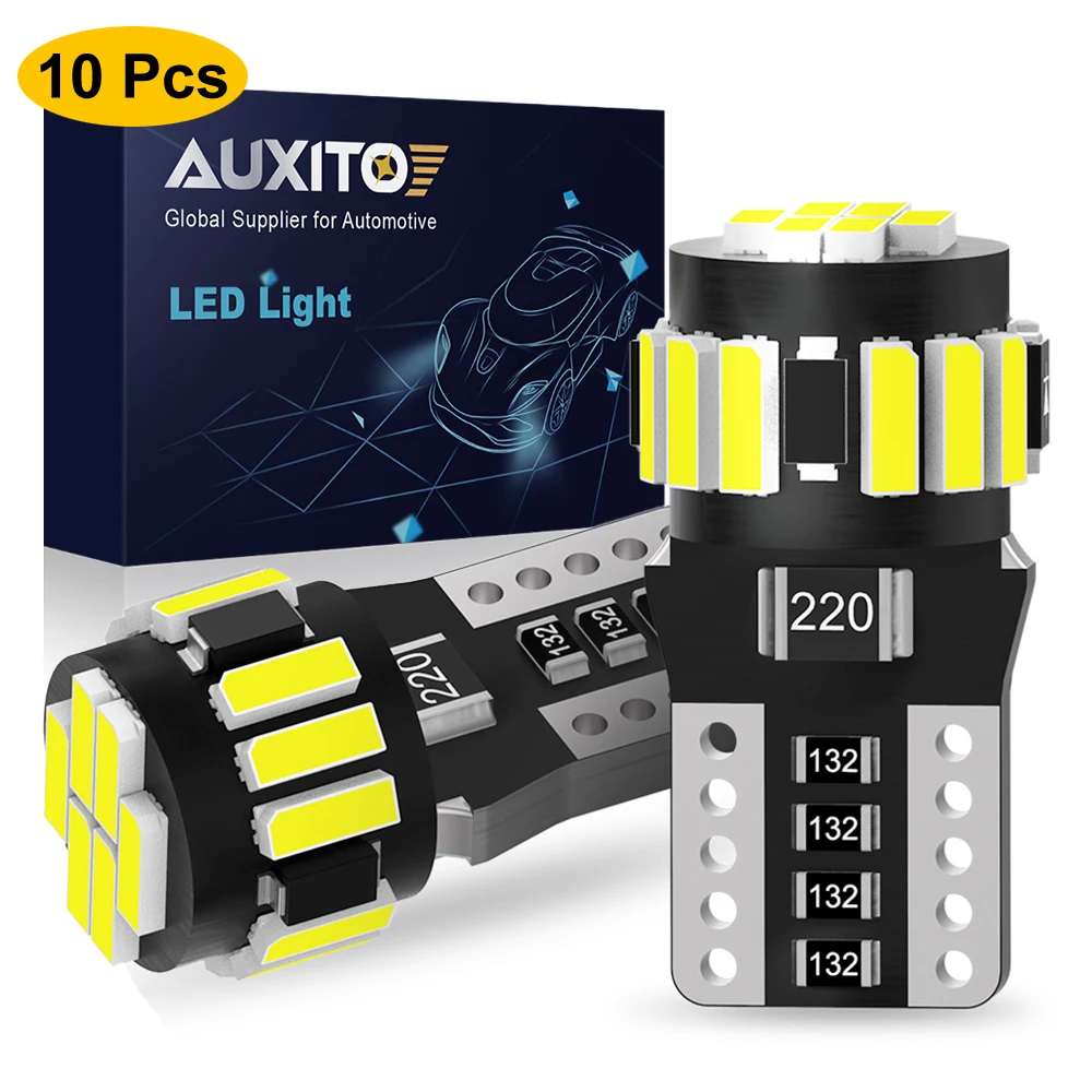Автомобильные фары AUXITO, 10 шт., W5W, лампочка T10, 4014 SMD, CAN-шина, без ошибок, сигнал парковки, цвет белый Автомобильные фары AUXITO, 10 шт., W5W, лампочка T10, 4014 SMD, CAN-шина, без ошибок, сигнал парковки, цвет белый