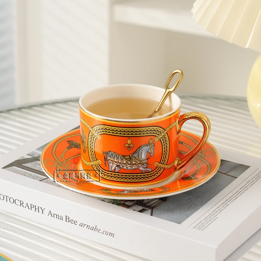 

Luxury Porcelain Teacup Ddrink Set, Exquisite Bone China Coffee, Hotel Home Display, Service H Tray Decor, New