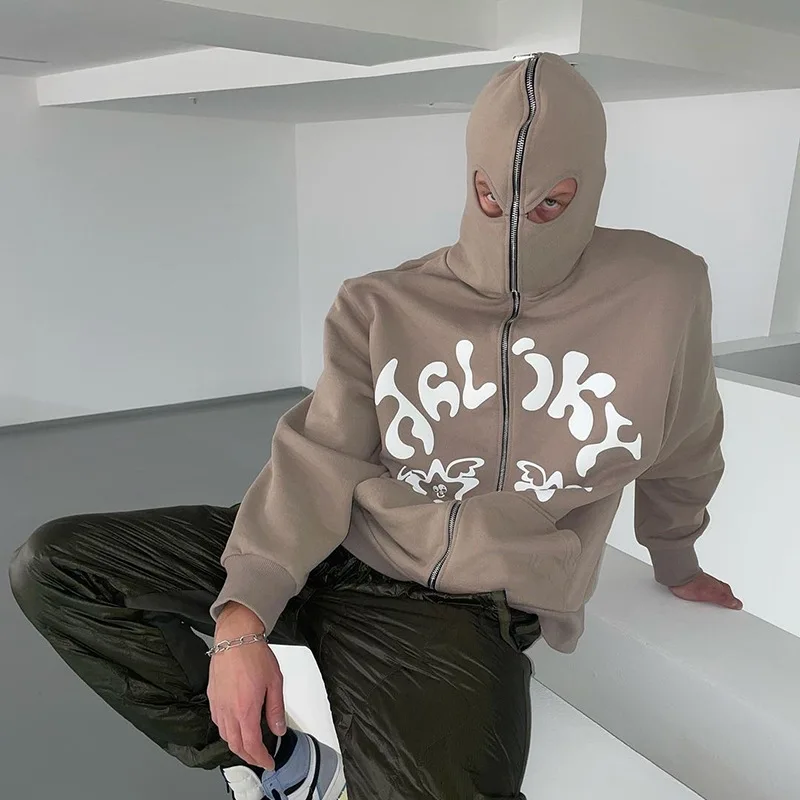 

Korean Fashion Punk Sport Long Sleeve Zip Coat Men Pullover Hip Hop Joggers Sweatshirt Graphics Gothic Hoodie Y2k Jacket Men