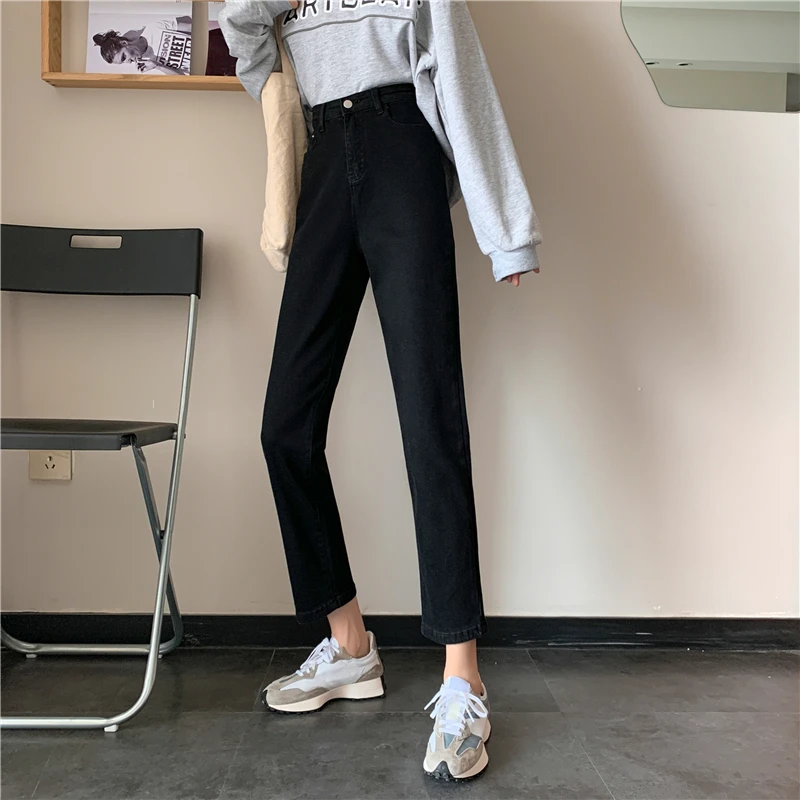 

DD1201 новые узкие прямые джинсы с высокой талией