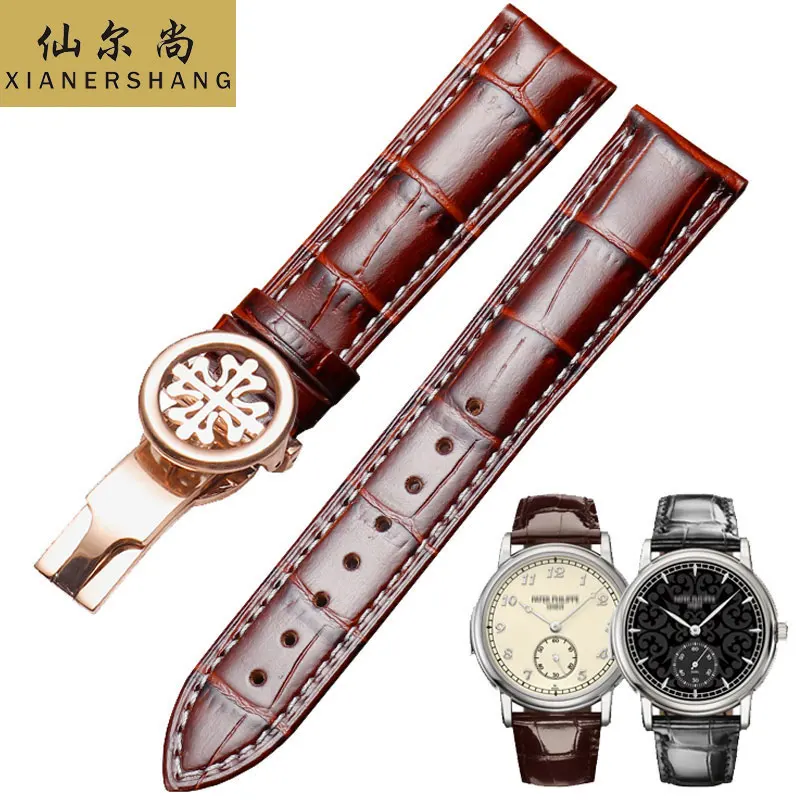 

XIANERSHANG New Genuine Cowhide Strap Custom Patek-Philippe Watchbands Italian Calfskin Watch Band 18MM 19MM 20MM 21MM 22MM 23MM