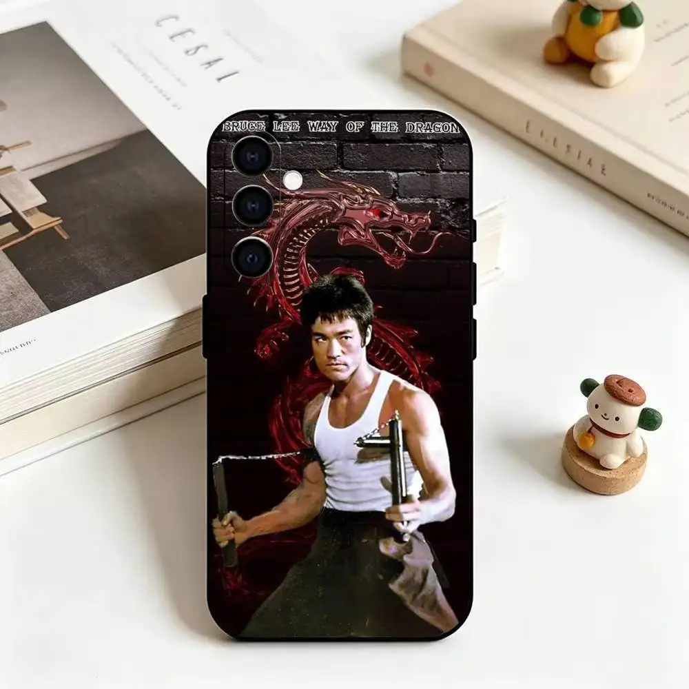 Фото Брюс Ли-Ли Сяолун-Кунг-фу Мягкий силиконовый чехол для телефона Samsung Galaxy A73//A72/A70/A53/A52/A51 - Черный №5