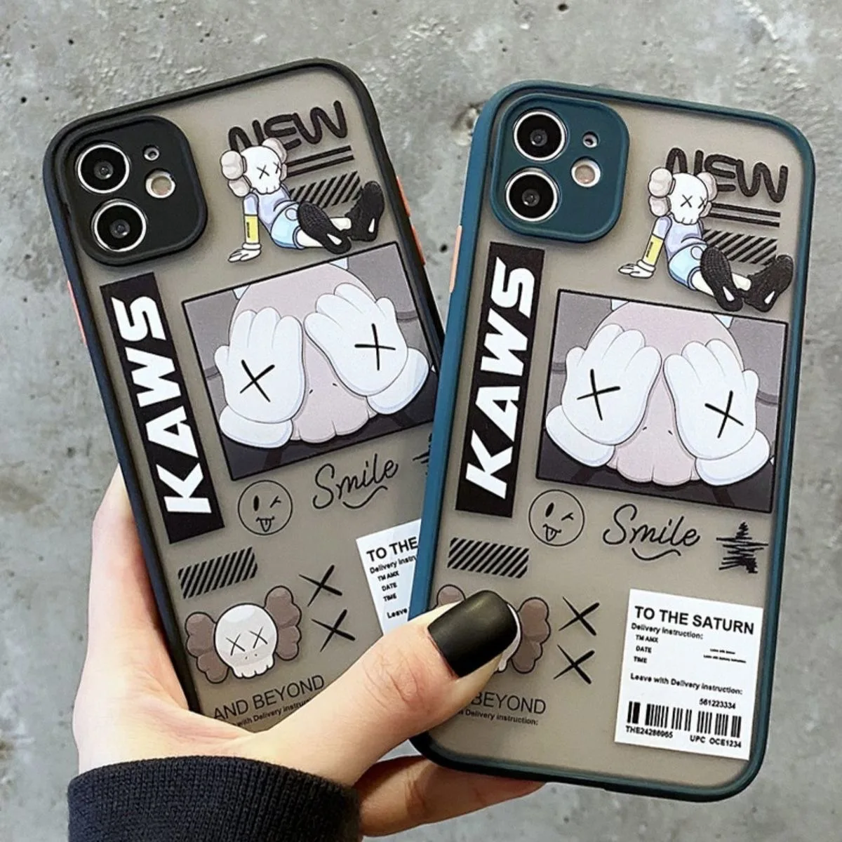 

Funny Cartoon-Kaws Phone Cases For iPhone 13 12 11 Pro Max Mini XR XS MAX 8 X 7 SE Cartoon All-inclusive Silicone Soft Shell