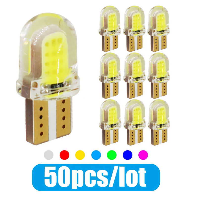 

Светодиодсветодиодный парковосветодиодный лампы W5W T10 194 168 W5W COB 4SMD, 50 шт