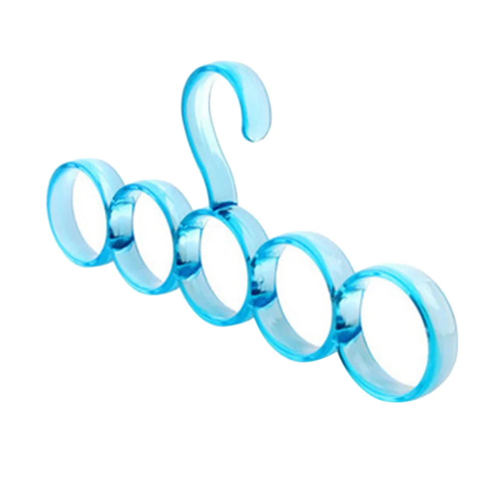 

5 Rings Belt Organizer Bathrobe Scarf Display Slots Holder Tie Hanger Silk Circle Shape Coat Clothes Hangers Key Hook