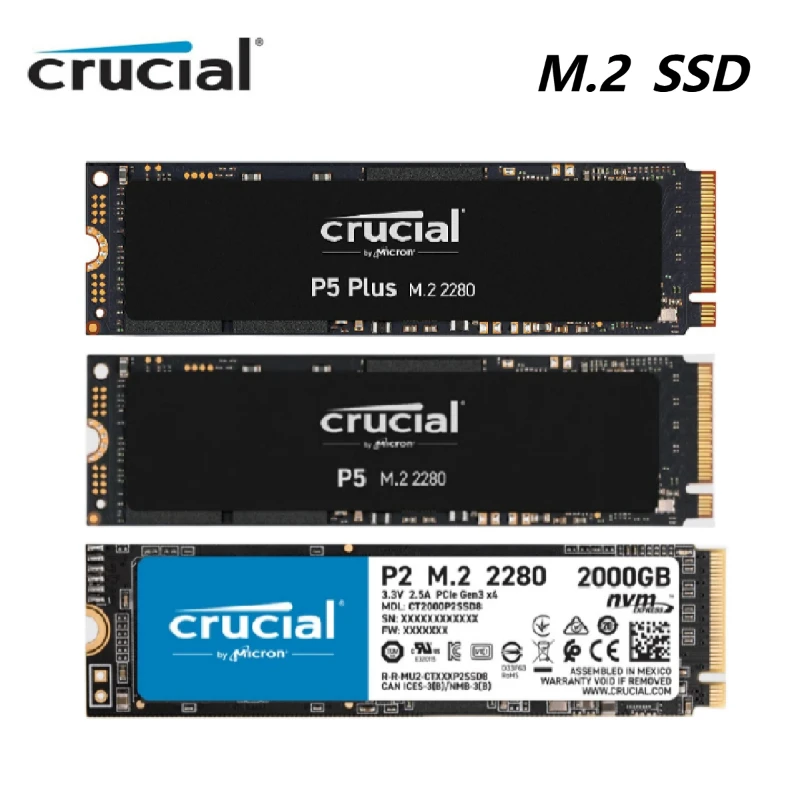 Оригинальный Crucial P5 Plus, 500 Гб, ТБ, Φ PCIe 4,0 3D NAND NVMe M.2, игровой SSD до 6600, 500G 1T 2T, высокая производительность M.2 2280