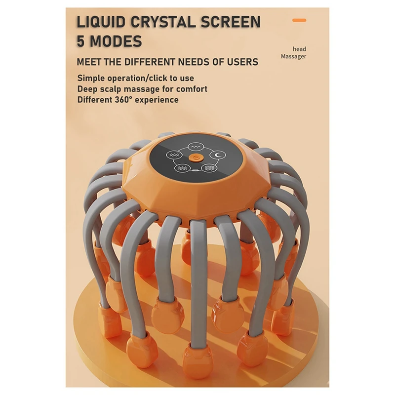 20 массажных головок массажер для головы красная фототерапия вибратор осьминог