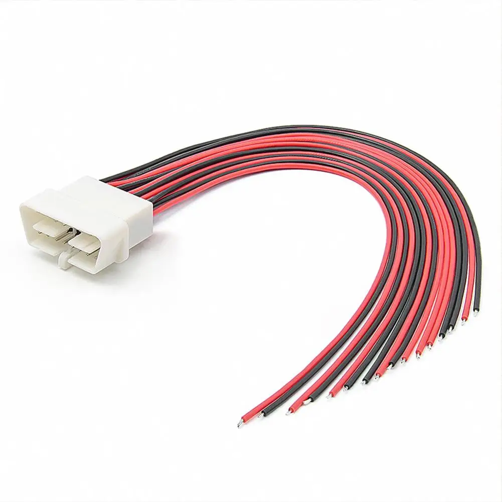 

30cm Universal Terminal Male Car Diagnostic Extension Cable Full Core 16pin ECU Detection Line DIY Diagnostic Tool