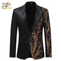 luxury banquet party suit jacket evening dress fashion jacquard casual business jacket slim mens wedding jacket mens clothing