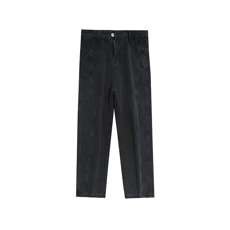 EOENKKY/2022 Autumn And Winter New Korean Fashion Men's Baggy Jeans Classic Unisex Man Straight Denim Wide-leg Pants S-2XL