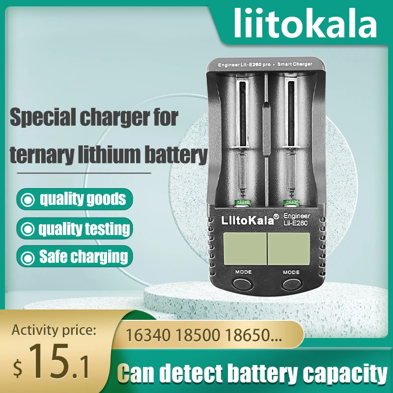 

Смартфон liitokala, 18650 литиевая батарея, 4,2 в, 26650 в