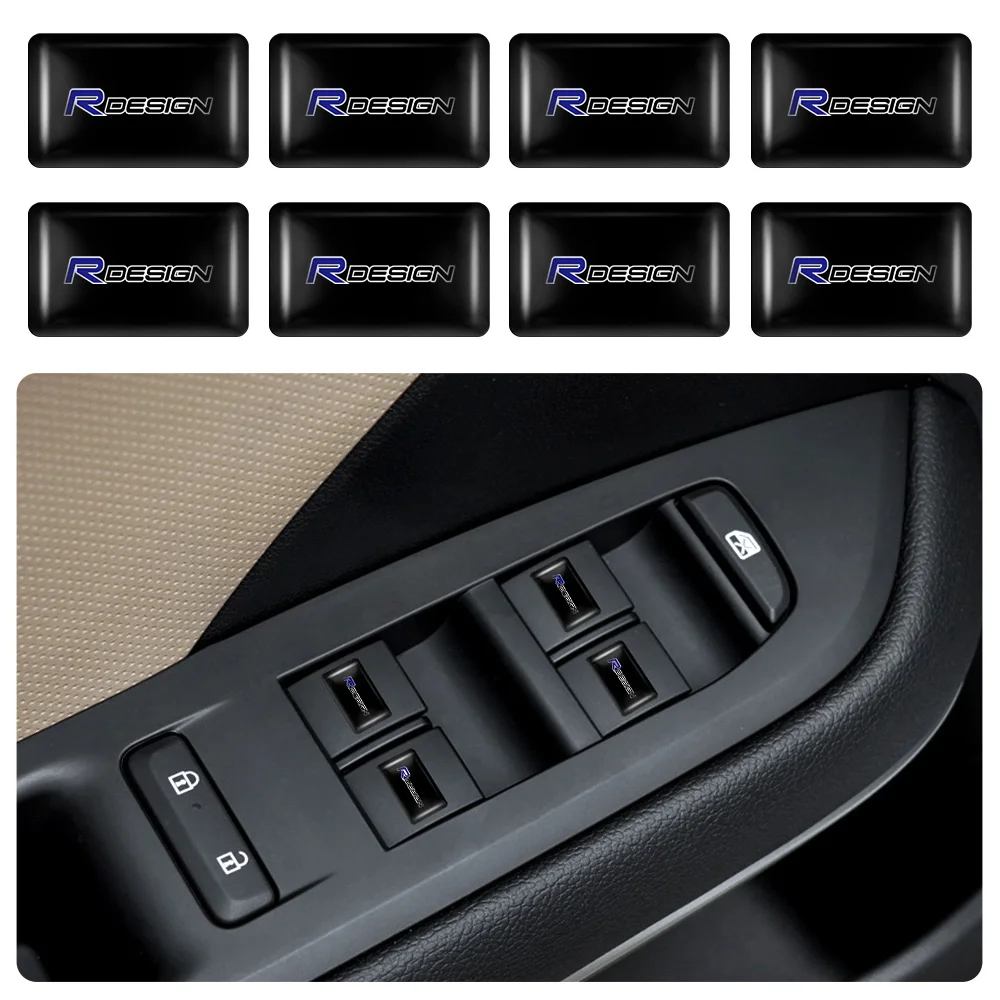 

10pcs Custom Car RDESIGN Badges Interior Stickers Emblems Auto Decoration Accessories For Volvo xc60 v60 s60 v40 v50 s40 s80