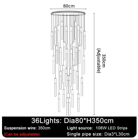 

JIAYOOR подвесная люстра LED черная/золотая