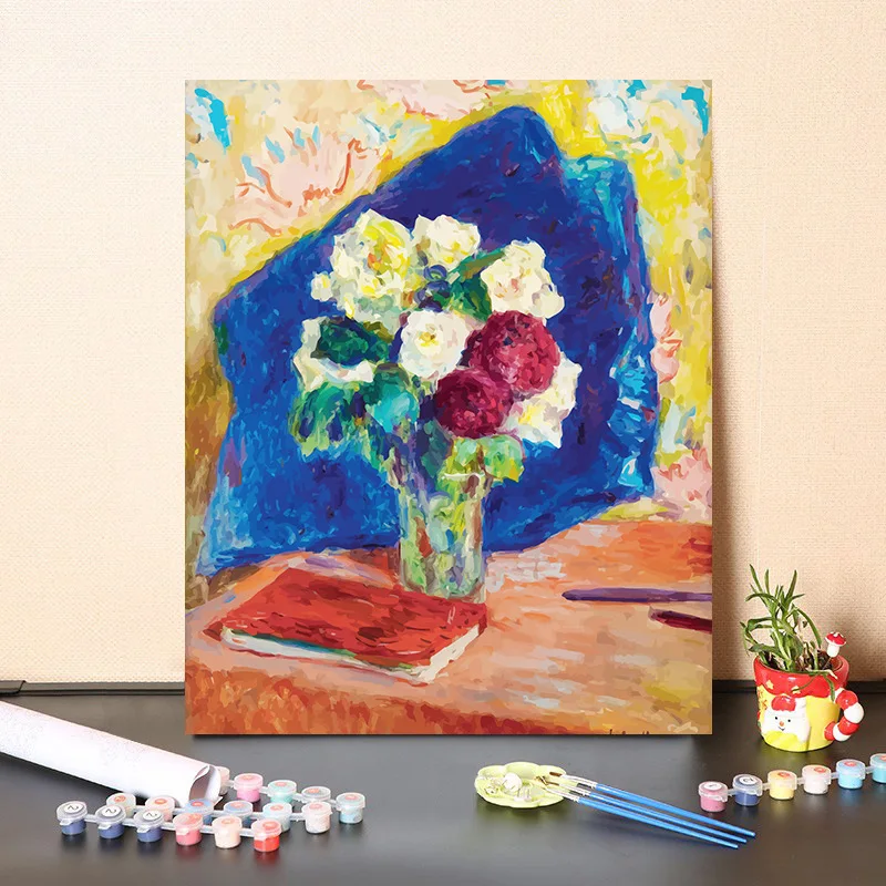 

02405043 цифровая картина маслом пейзаж цветок улучшенное наполнение цветная картина маслом украшение для спальни картина