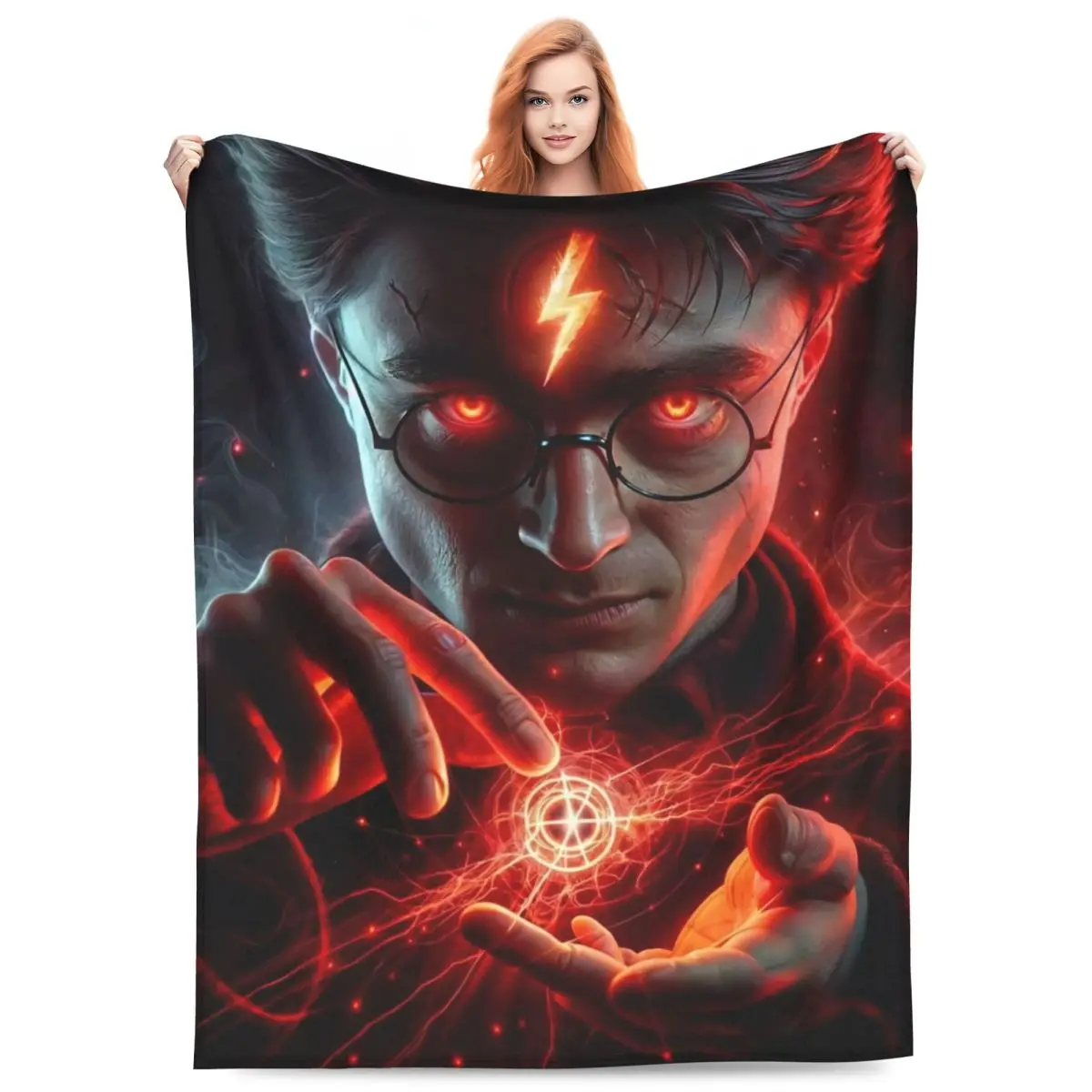 Magic Boy Blanket Harryed Pottered Super Warm Funny Plush Throw For Living Room Camping Flannel Bedspread Bed Cover