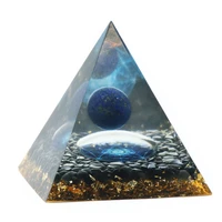 natural lapis lazuli orgonite pyramid healing crystals divination supplies meditation ornaments resin craft home decoration 6x6