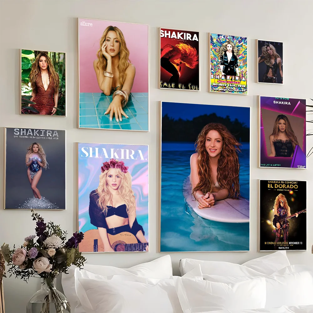 Поп-культура графика Shakira самоклеящийся художественный постер HD качество