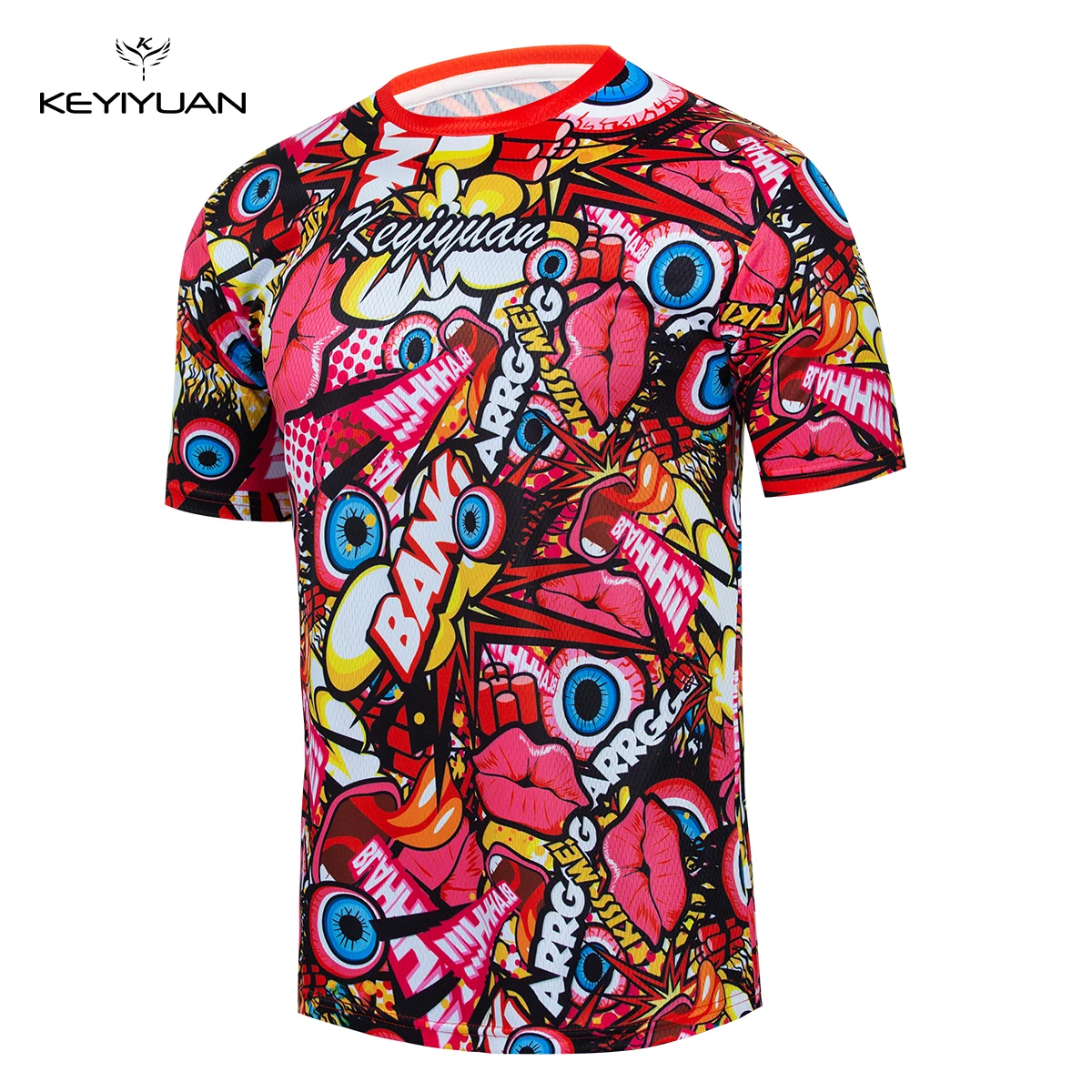 

KEYIYUAN Summer Short Sleeve Cycling Shirt Men's Jersey Bicycle Team Downhill T Shirt Camiseta MTB Enduro Road Bike Clothing