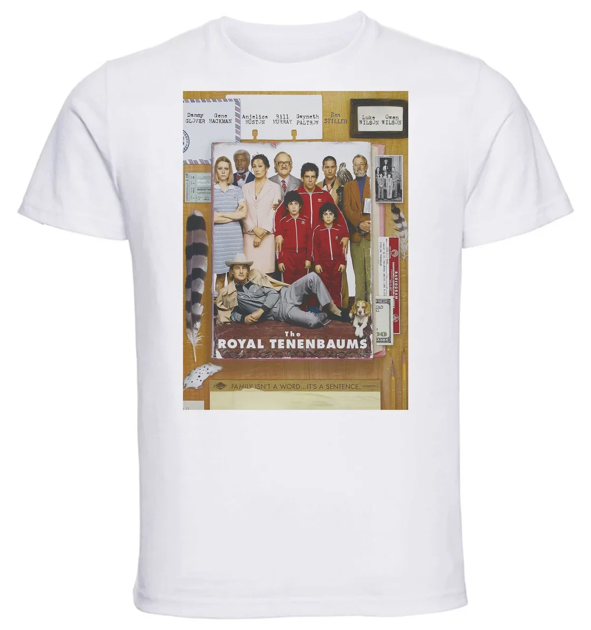 Футболка унисекс-белая-The Royal Tenenbaums Playbill