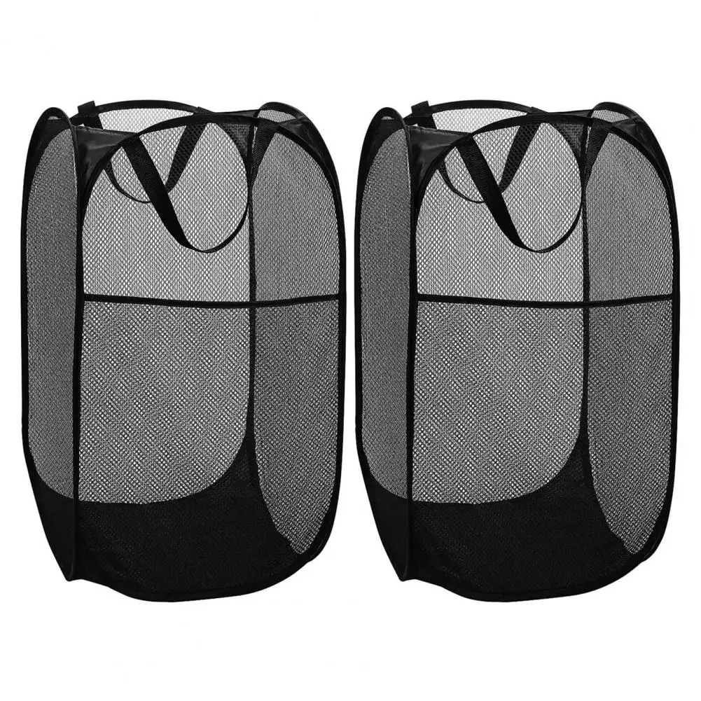 

Practical Good Load-bearing Nylon Home Sundries Folding Basket Laundry Hamper 3 Colors Dirty Clothes Basket for Household