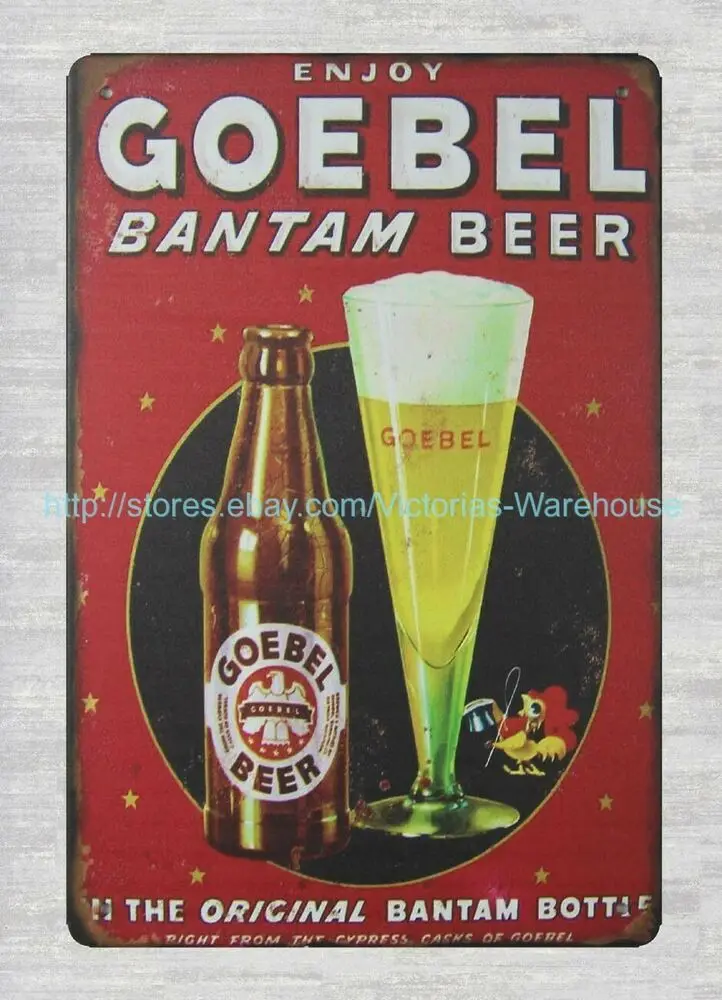 

Декоративные наконечники, наслаждайтесь голубым Бантам, пивной металлический жестяной знак