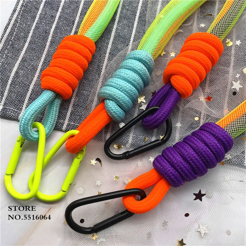 Флуоресцентные цветные регулируемые ремни волнистый короткий ручной шнурок