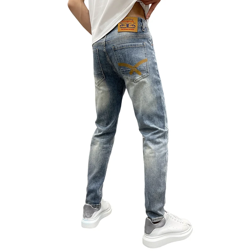 Новинка лета 2020 тонкая мужская одежда зеленые синие джинсы мужские