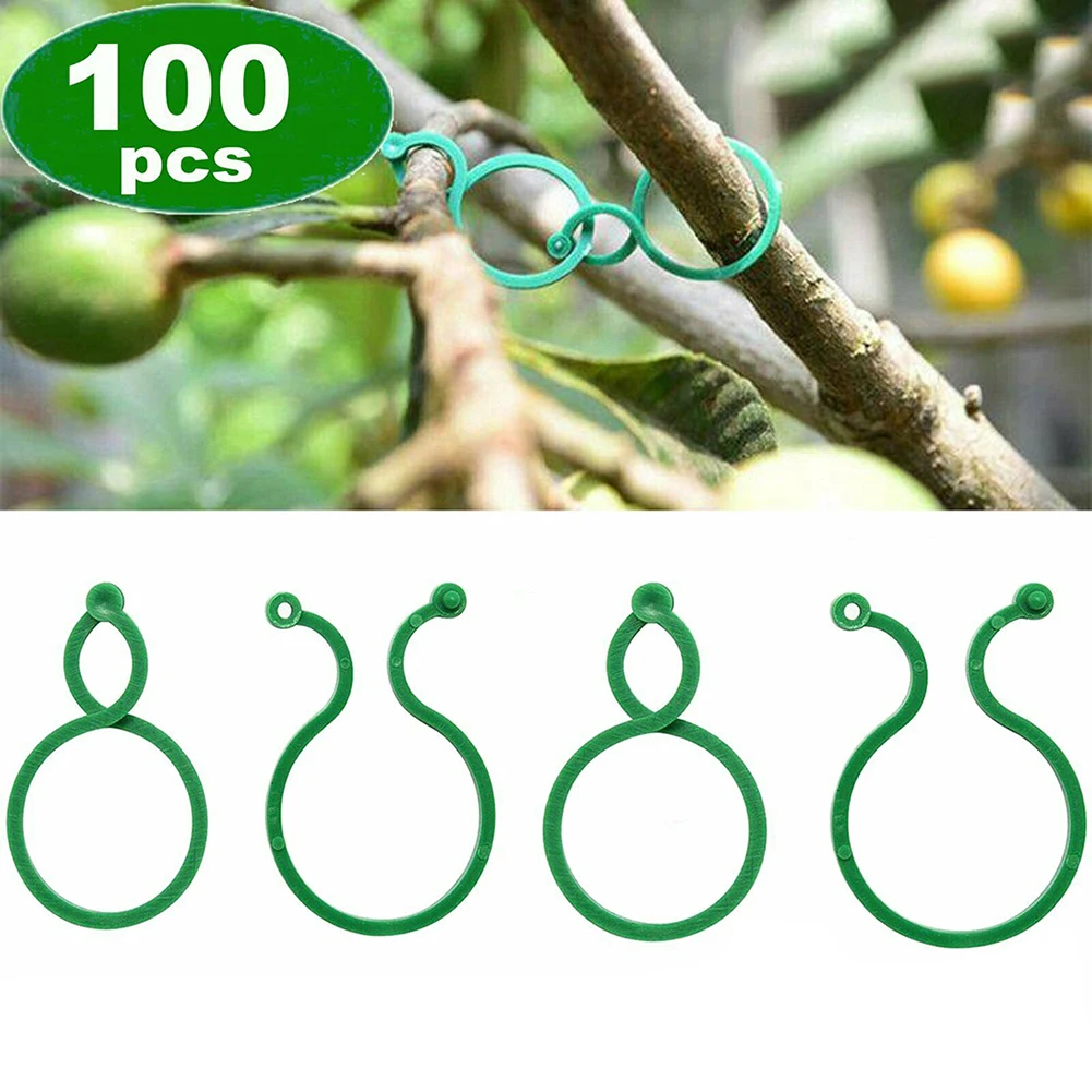 

100pcs Garden Plant Clip Hook Invisible Fixture Reusable Garden Fruits Tomato Vine Grow Climbing Support Holder Straps Clip