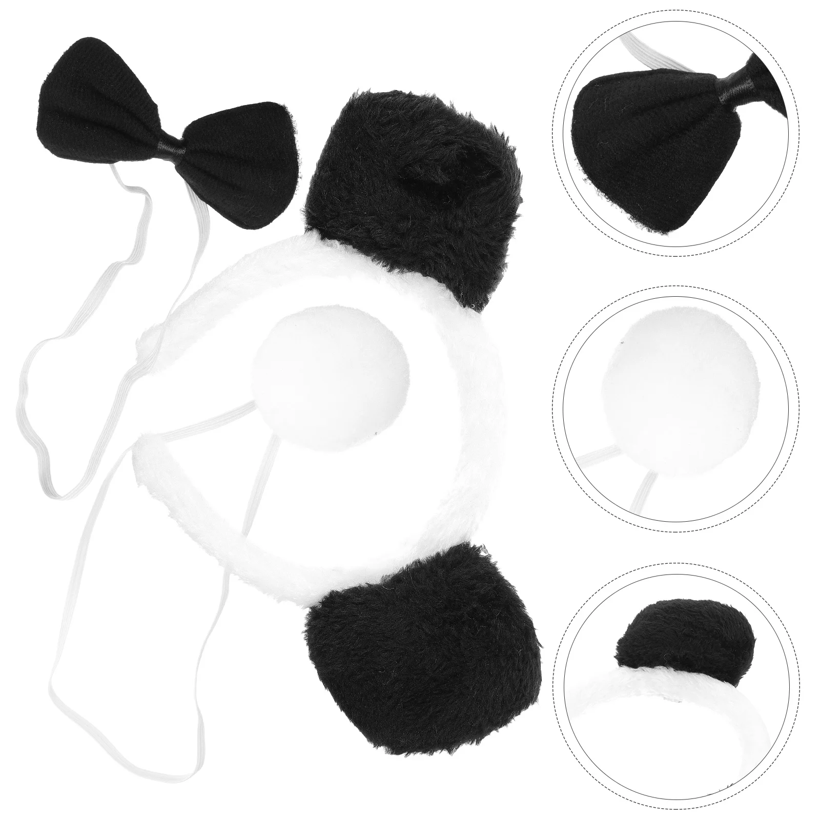 

Animal Tails Ears Headband Costume Halloween Costumes Panda Headbands Kids Cosplay Props Flannel Child