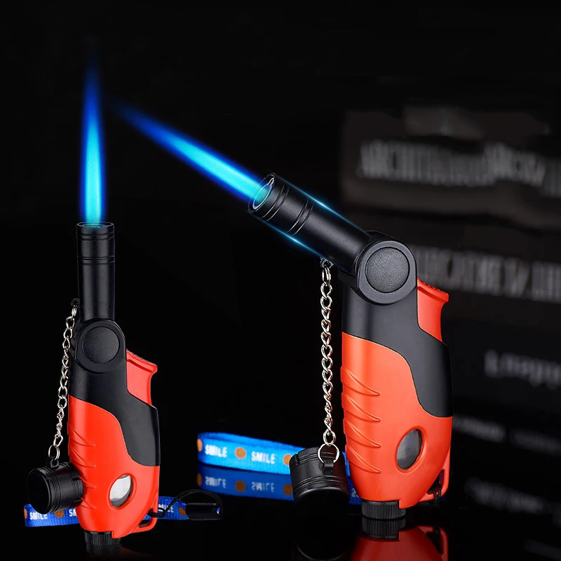 

New Metal Windproof Straight Flame Lighter Small Spray Gun Cigar Cigarette Accessories Kitchen Outdoor Barbecue Gadgets