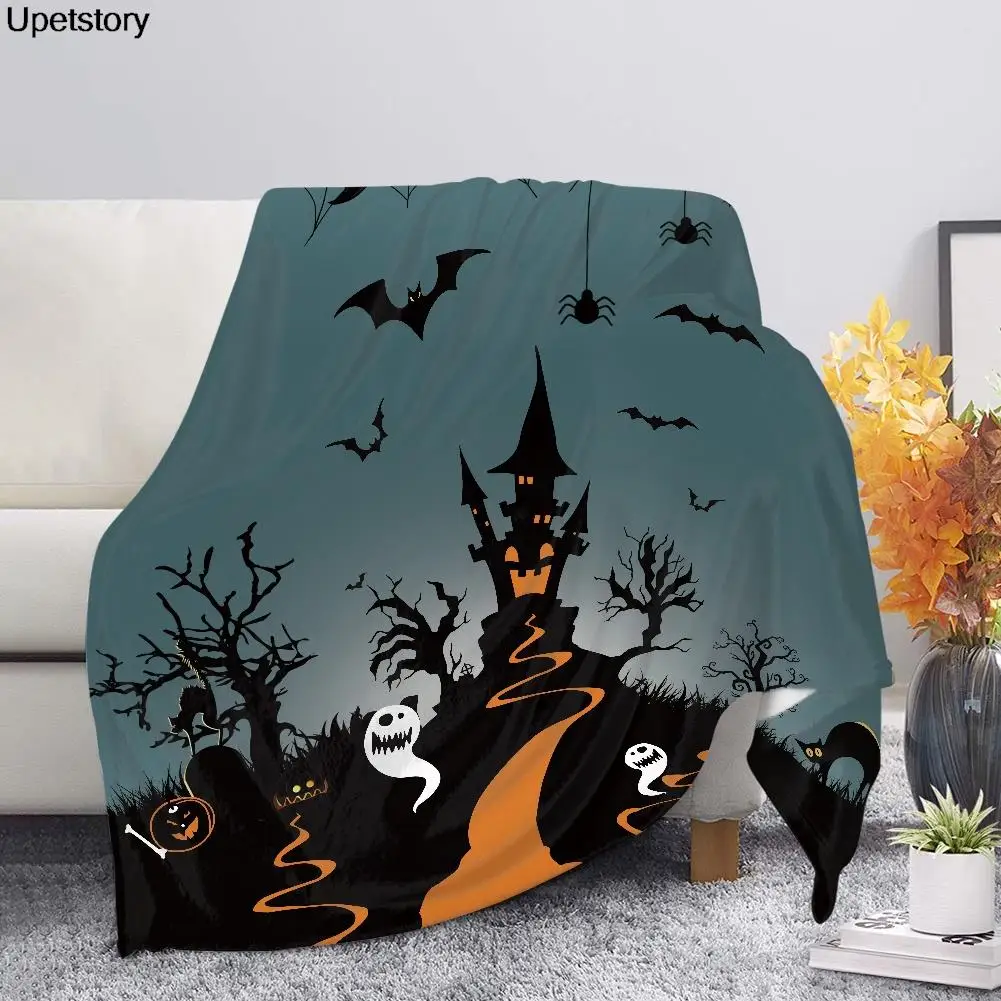 

Upetstory Halloween Style Blanket Home Lightweight Sofa Blanket Beds Very Soft Throw Blankets Bedspread Adult/Teen Bedroom Decor