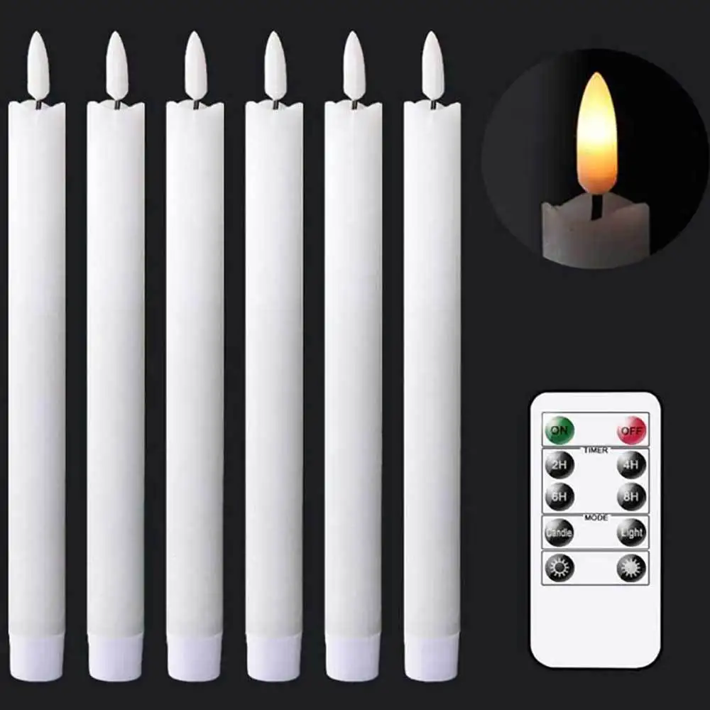 With Remote Control,10 Inch Long Battery Operated Warm White Decorative Candles