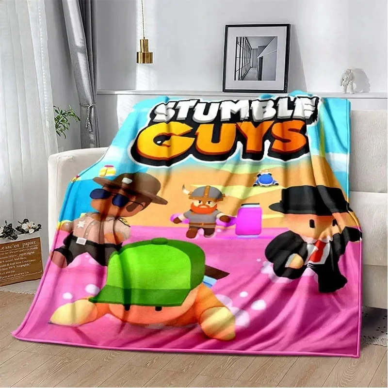 Одеяла с 3D принтом Game Cartoon Stumble-guys теплое фланелевое одеяло мягкое и удобное