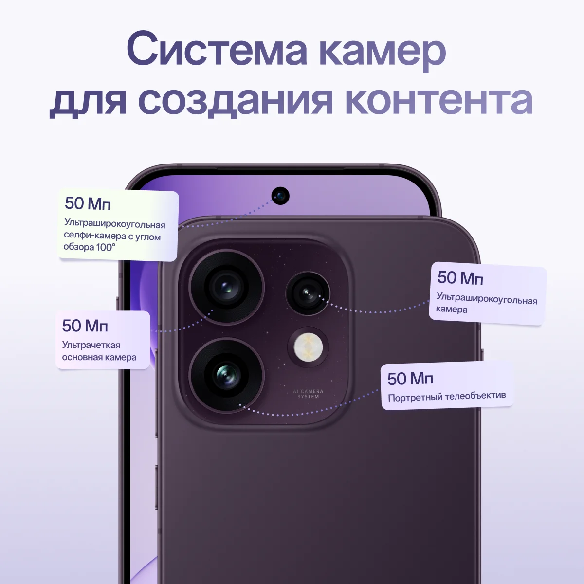 Фото Смартфон OPPO Reno16 5G с процессором Snapdragon 7 Gen 4, 50 Мп Основной модуль, 50 Мп Портретный телеобъектив, 50 Мп Ультраширокоугольный объектив, AMOLED-дисплеем 120 Гц, зарядкой 80 Вт, аккумулятором 6700 мАч, NFC №2