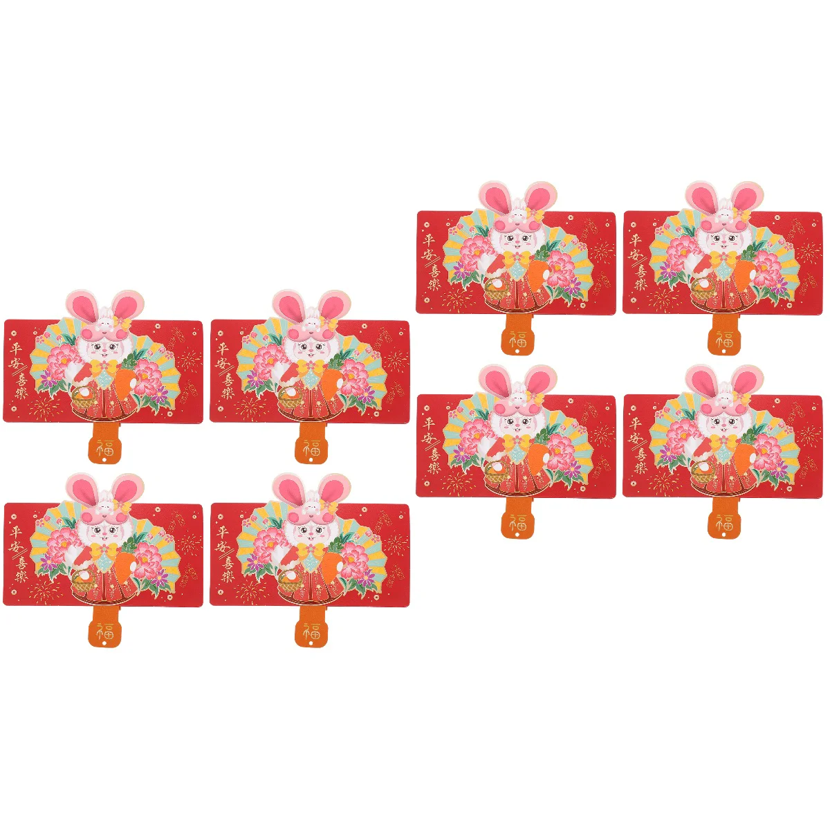 

8 красных конвертов для китайского Нового года, креативные красные конверты с кроликом, Новогодние товары