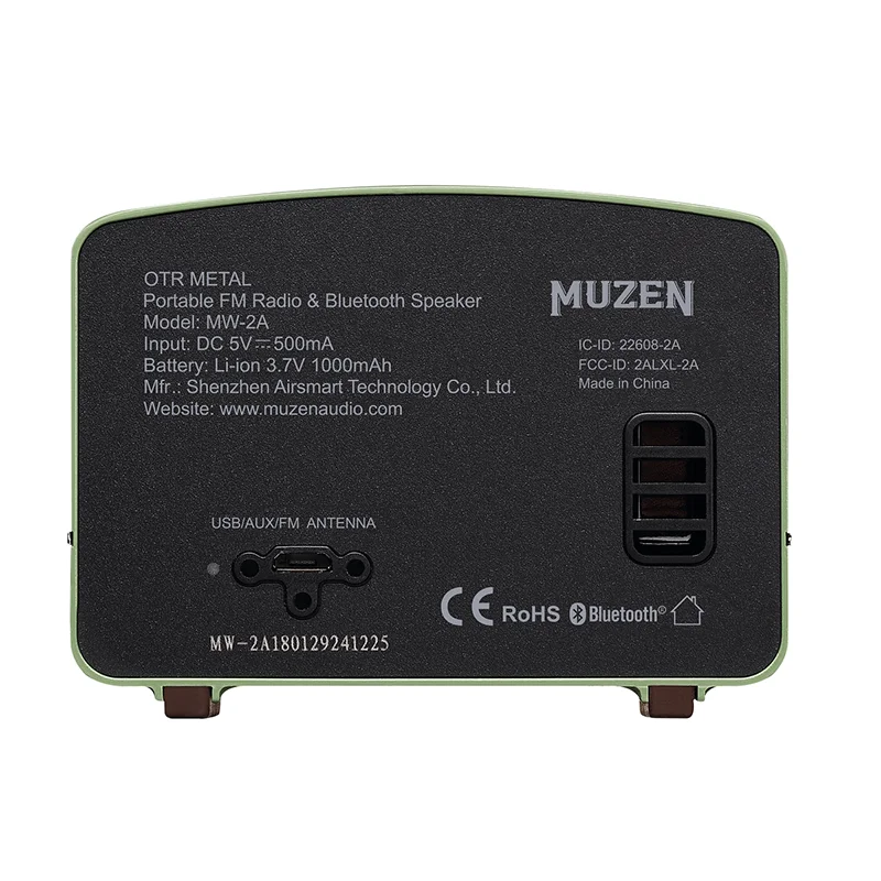 MUZEN OTR металлический портативный наружный беспроводной Bluetooth/динамик с FM-радио
