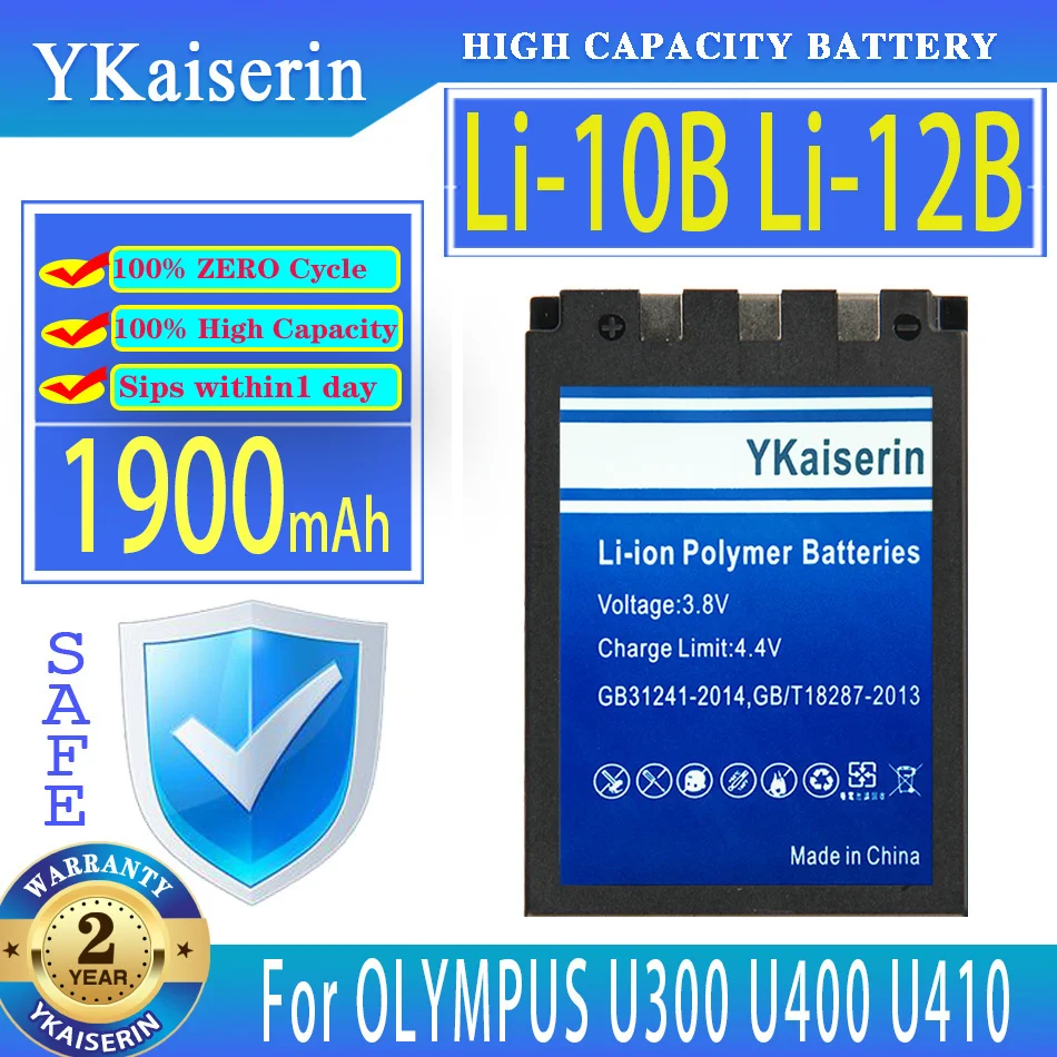 

YKaiserin 1900mAh Battery Li-10B Li-12B For OLYMPUS U810 U1000 400 500 U300 U400 U410 C760 C765 C70 C7000 C770 U500 U600 U800