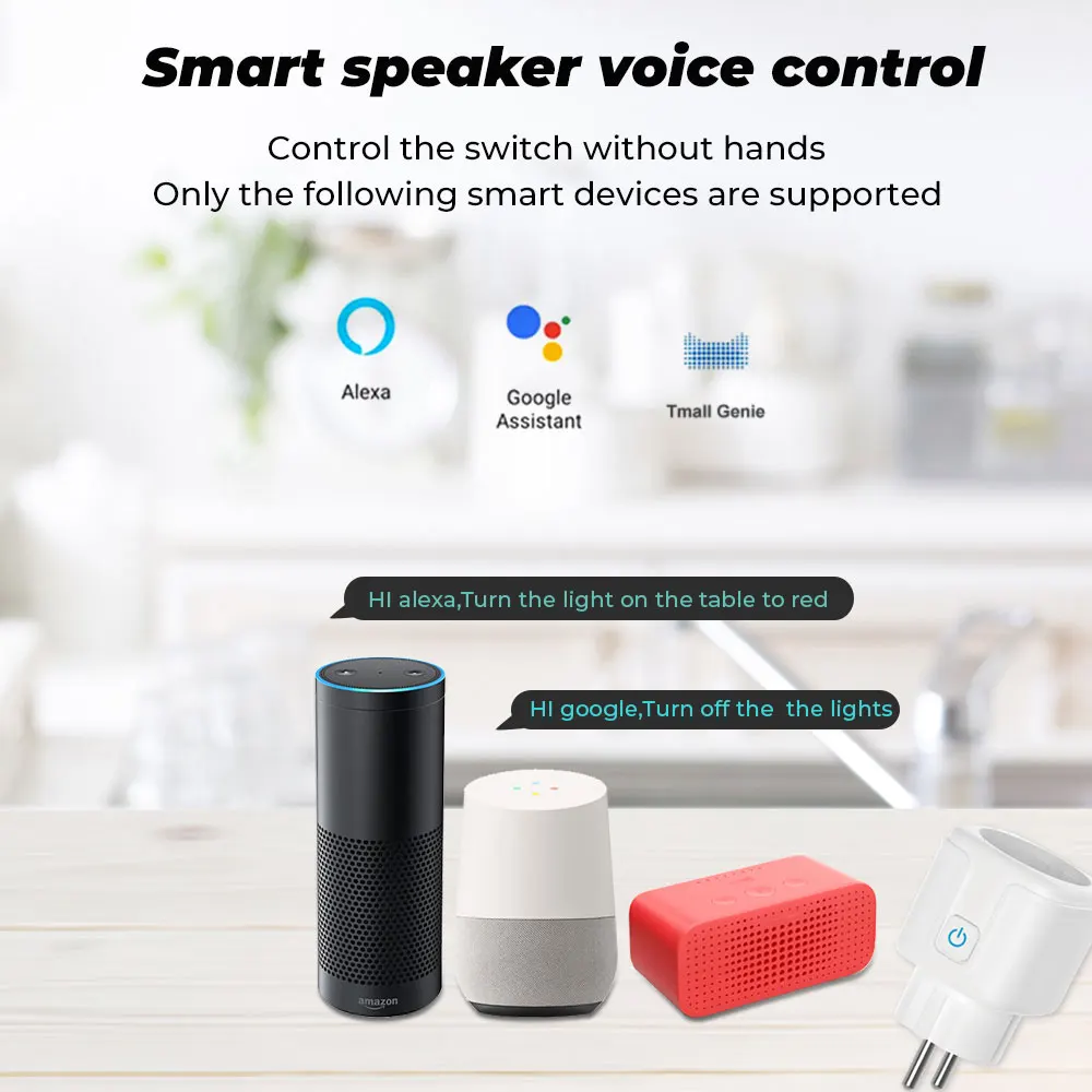 Умная розетка Tuya WiFi Zigbee 16A/20A умная ЕС с таймером мониторинга мощности голосовое